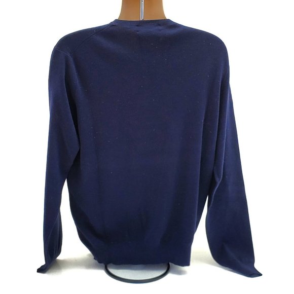 Polo Ralph Lauren Blue Pima Cotton Pullover Crewneck Pony Sweater Men's XL - Picture 3 of 4